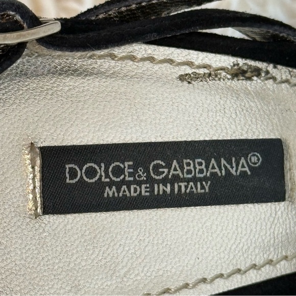 Dolce & Gabbana black strappy heel sandals black suede SZ 38.5 or 8 sexy style - Picture 7 of 14